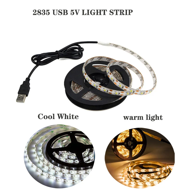 

5 meter DC 5V USB LED Strips 2835 White Warm White LED Strip Light TV Background Lighting Tape Home Decor Lamp LED String Light