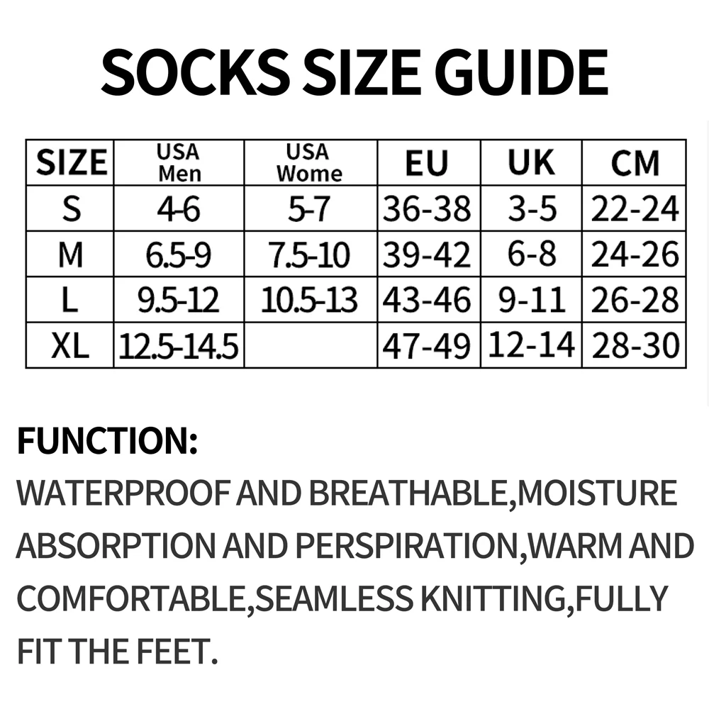Mens Socks Women Hiking Socks SEALSHELL Waterproof Hiking Fishing Cycling Skiing Wading Camping Sport Socks for Men and Women