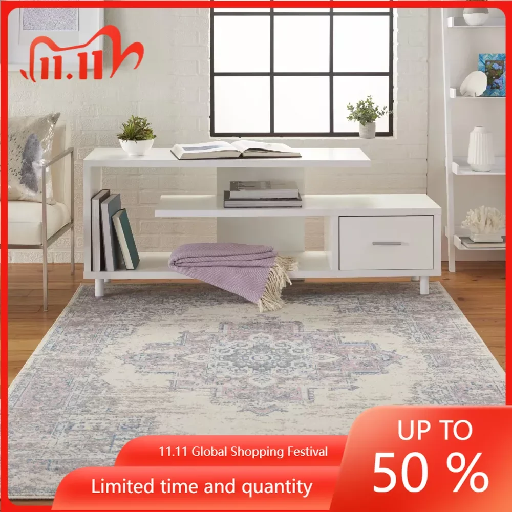 

Grafix Moroccan Grey 5'3“ X 7'3” Area Rug Carpets for Bedroom Decoration (5x7) Floor Mats Carpet in the Living Room Mandala Rugs