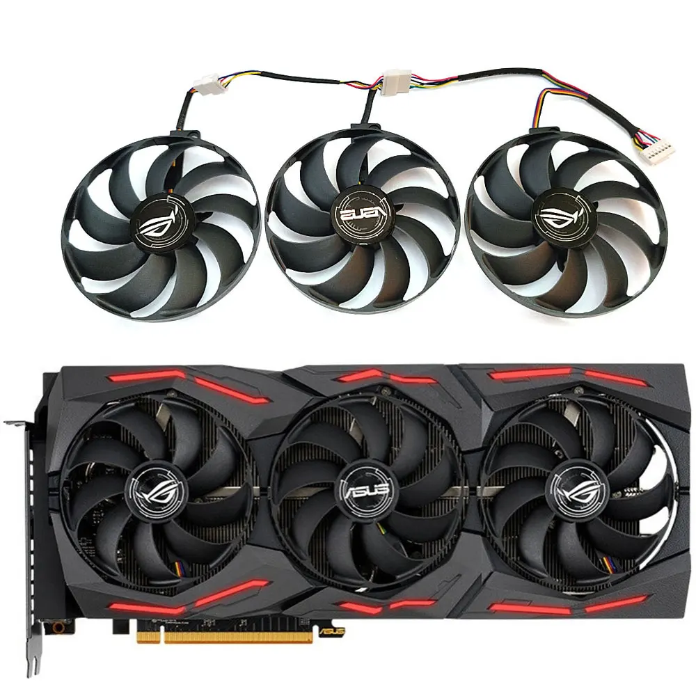 1Set T129215Su Fdc10H12S9-C Rx 5700Xt Strix Oc Gpu Fan, Per Asus Rx 5700, Rx 5700Xt, Rx 5600Xt Rog Strix Oc Ventola Di Raffreddamento Della Scheda Vid