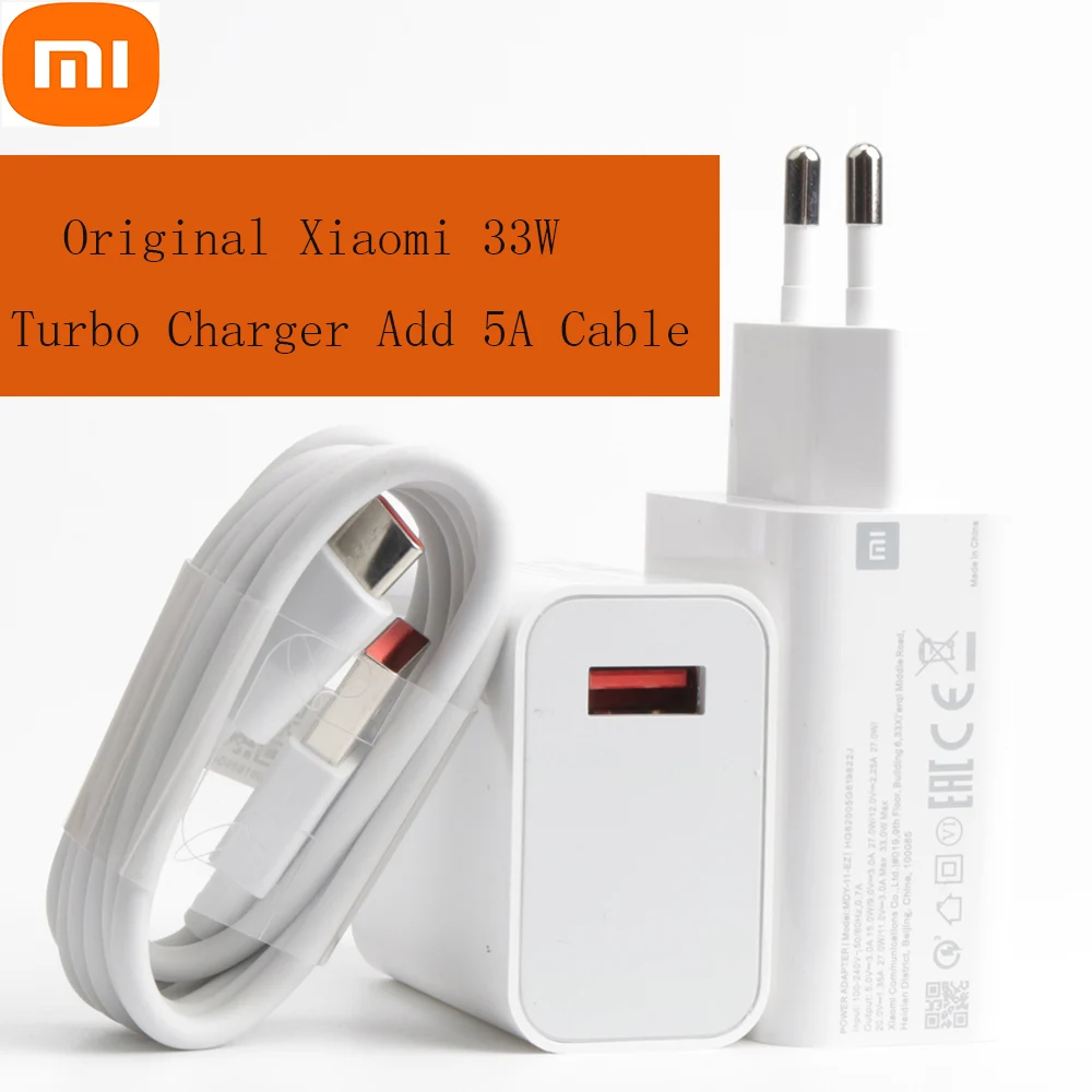 quick charge usb c Original Xiaomi 33W Fast Charger Full Kit Type C Cable For Mi 10 9 10T Lite POCO X3 NFC Redmi K40 Note 9 10 Pro usb triple socket