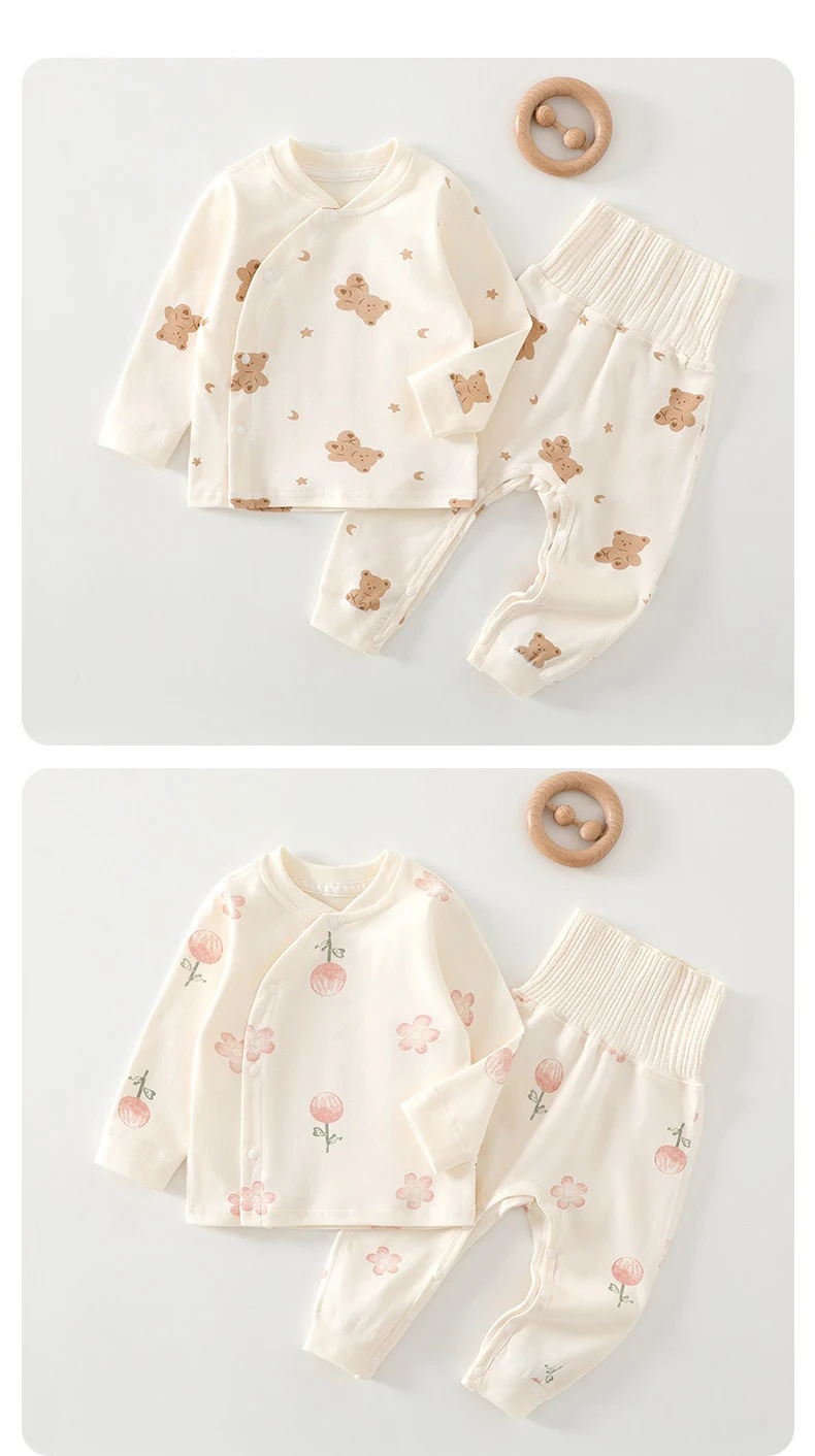 Ircomll Herbst Winter Thermo-unterwäsche Anzug Mantel + Hosen Cartoon Druck Baumwolle Neugeborenen Baby Kleidung Sets Jungen Mädchen Pyjama Sets – Detail 17