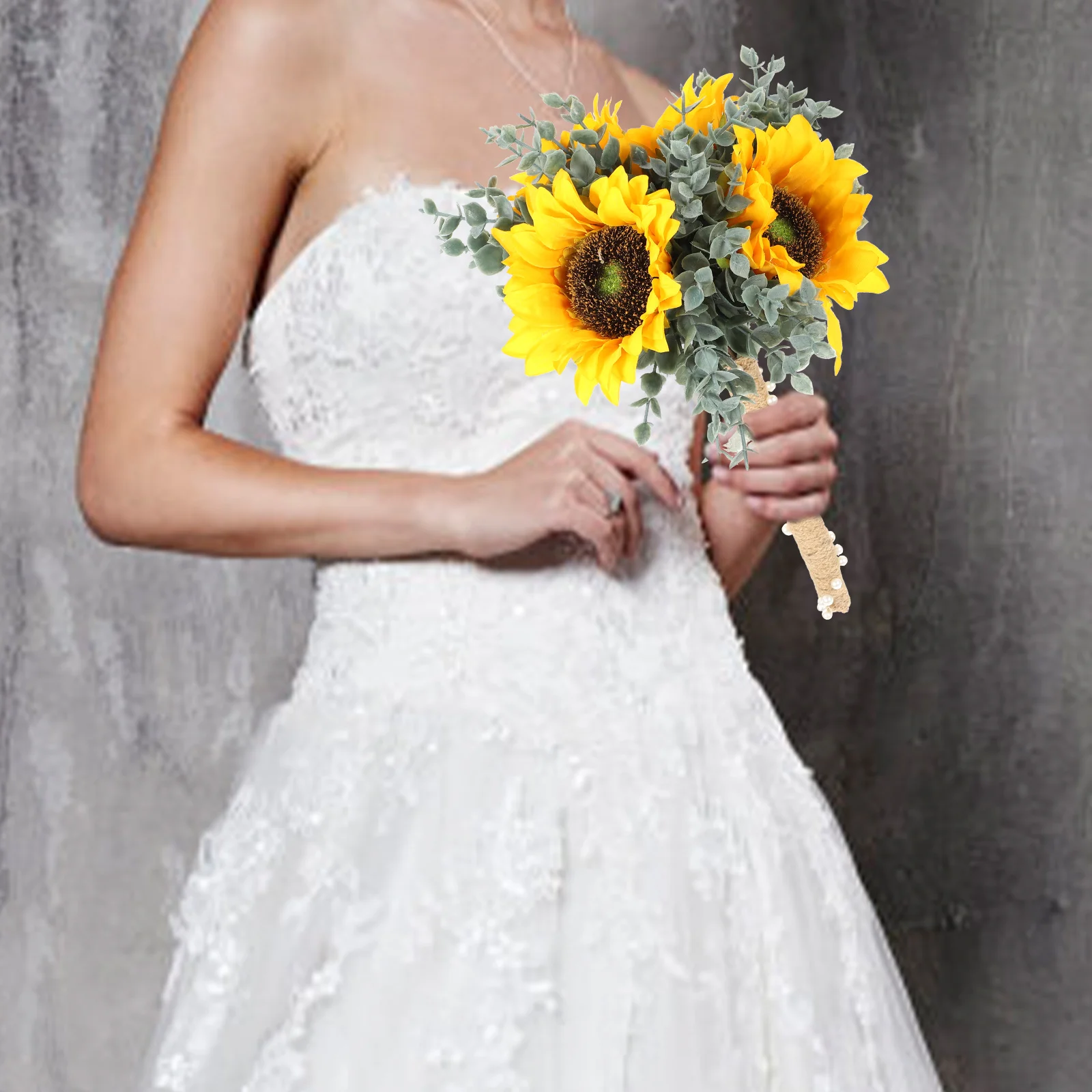 

Simulated Sunflower Party Photo Props Photography Bride Supplies Fake Flowers Wedding Bouquet Bridal Dress Holding