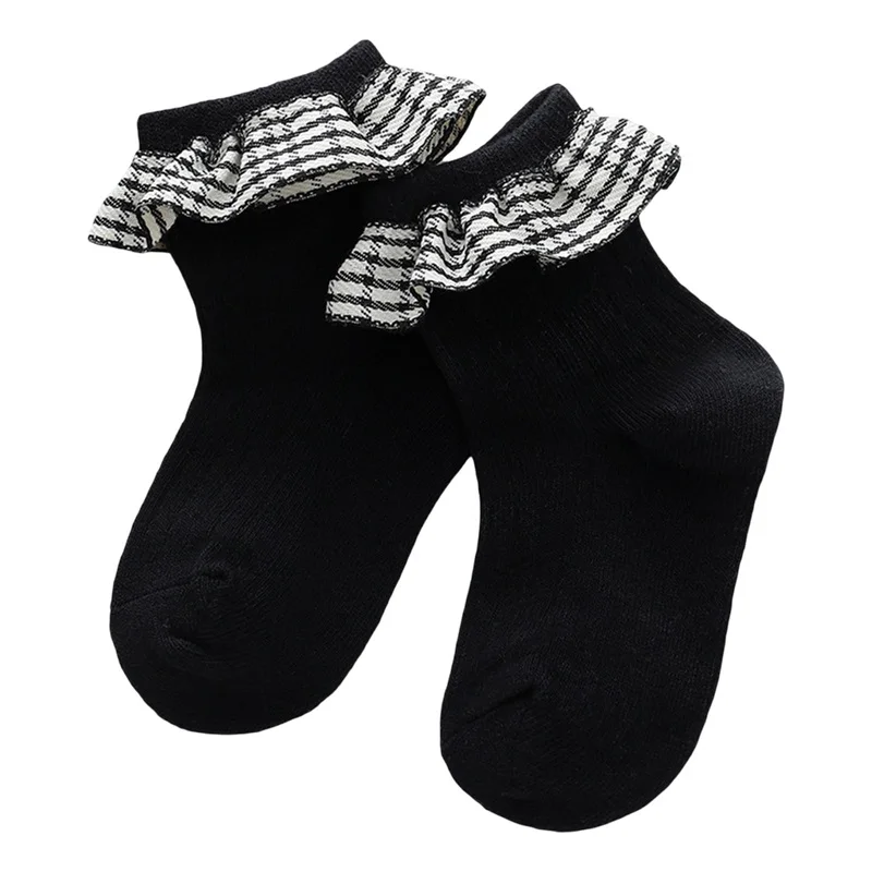 

Kids Girl’s Socks, Sweet Bowknot Plaid Patchwork Soft Elastic Lightweight Socks for Casual Daily