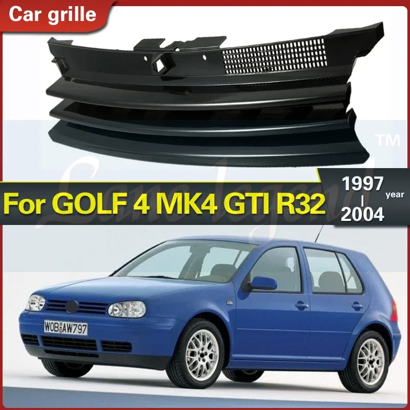 

Черный Автомобильный гриль, передняя решетка капота для GOLF 4 MK4 R32 1997-2004 1J0853655G гоночные решетки