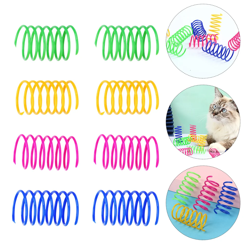 

40 Pcs Cat Spring Toy Pet Springs Plaything Colorful Spiral Kitten Rubber Safe Toys Supplies Swatting