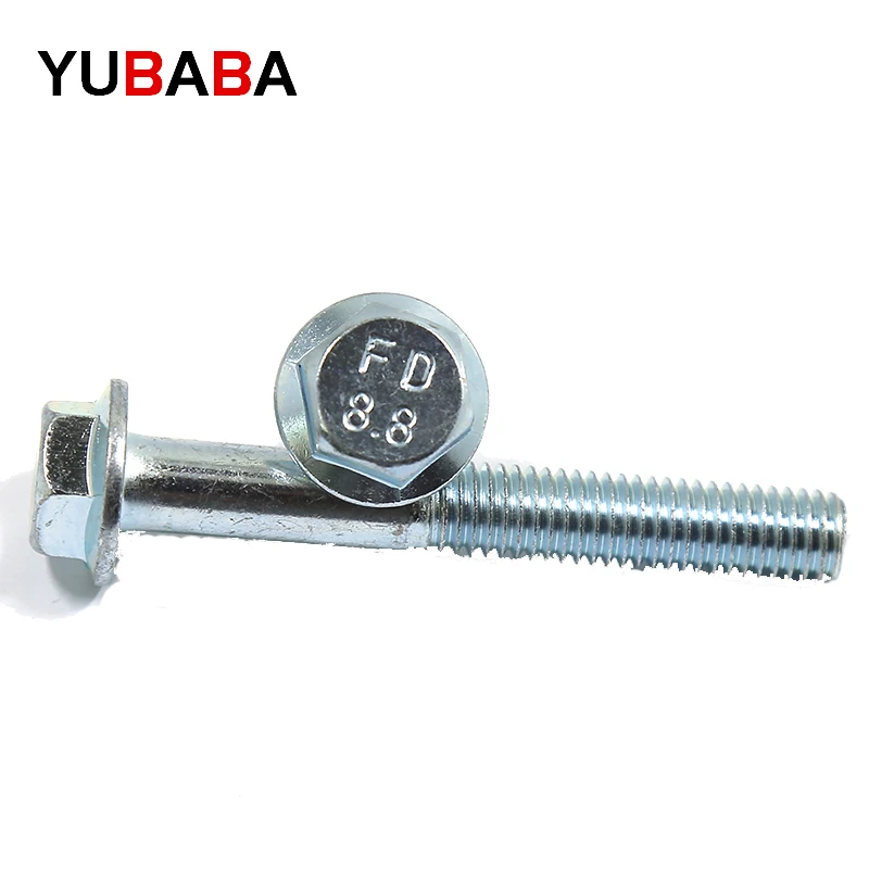 Hexagonal Flange Bolts M5 M6 M8 M10 M12 Grade 8.8 Galvanized Hexagonal Flange Screws Belt Pad Full Thread/Partial Thread
