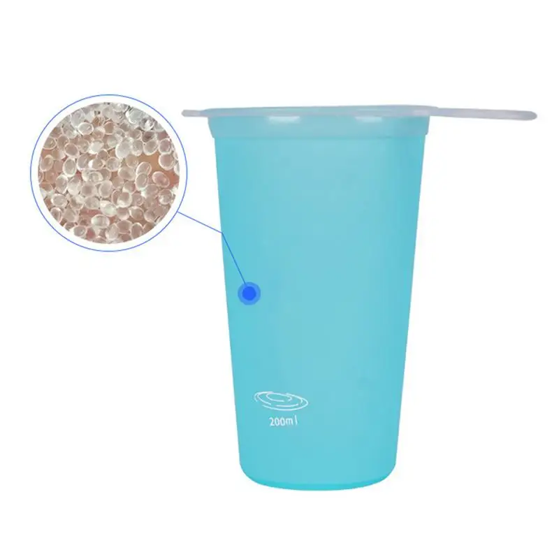 200ml Folding Water Cup TPU Soft Sports Cups Foldable Marathon Running Water Cup Large Mouth Sport Drinking Cup For Camping