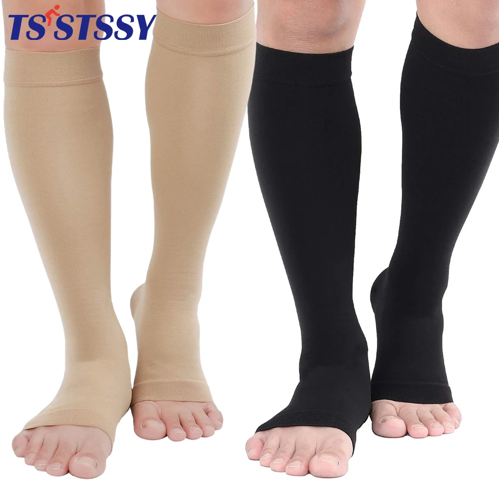 

1Pair Varicose Vein Stocking Elastic Socks Support Leg Shin Socks Fatigue Relief Leg Warmer Compression Calf Sleeves Men Women
