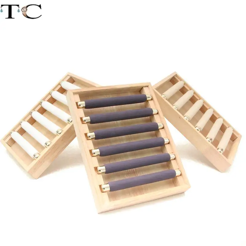Natural Log Ring Display Tray 6 Movable Ring Storage Stick Jewelry Shooting Props