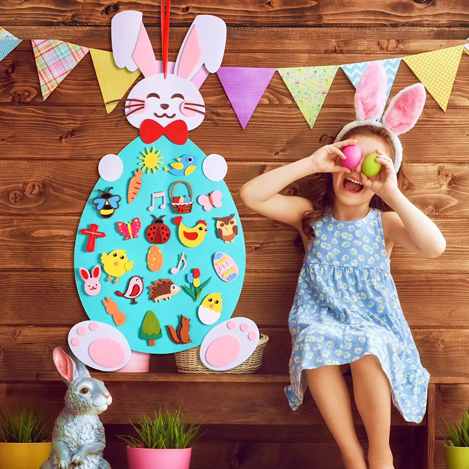 Easter Party Cartoon Rabbit Decoration Easter Festival Theme Decoration Supplies