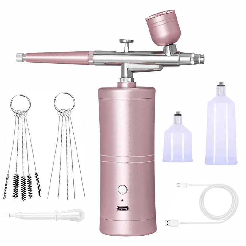 Portable Rechargeable Wireless Airbrush With Compressor Single Action Spray Gun For Face Beauty Nail Art Tattoo Craft Cake Paint airbrush nail