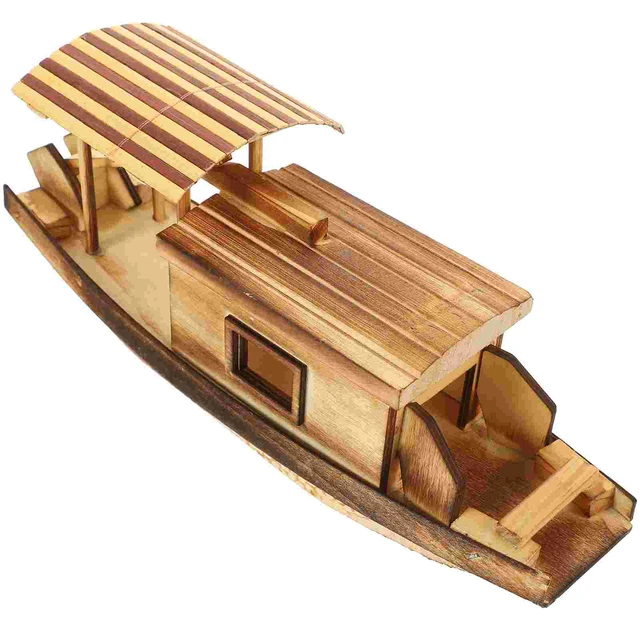 Boat Model Adukt Wooden Fishing Kit Craft Ornaments Models Ship