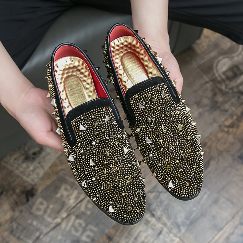 Men’s Spiked Rhinestone Loafers – Eye-Catching Luxury Dress Shoes Men main image 4