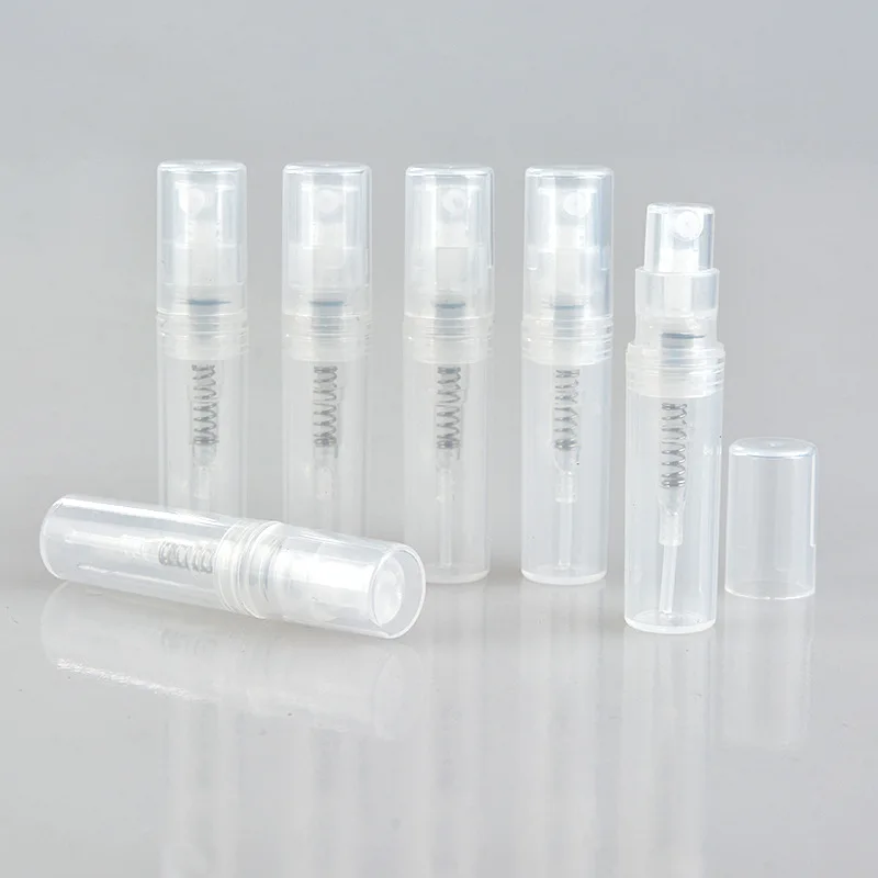 

100pcs/lot 2ml 3ml 4ml 5ml Small Round Plastic Perfume Bottles Containers Atomizer Empty Cosmetic Containers For Sample