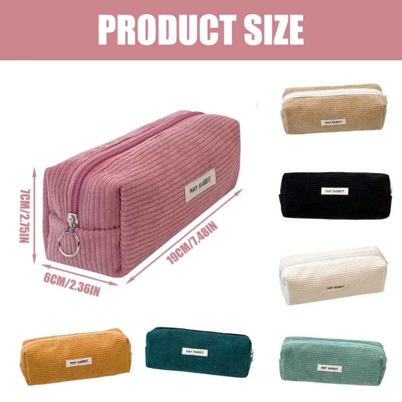 Pencil Bag Pencil Case Stationery Bag Makeup Bag Corduroy Pen Bag