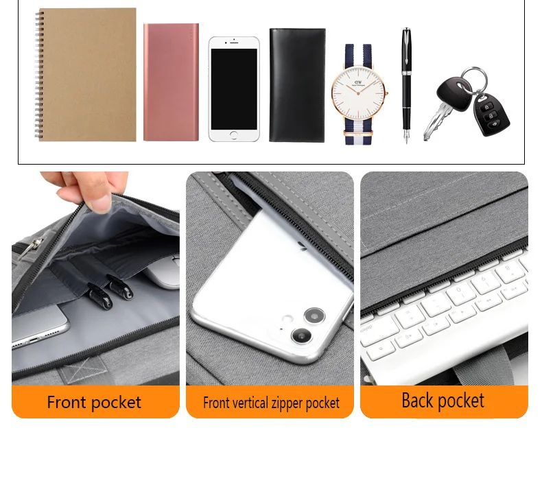Unisex laptop sleeve case with multi-use design and polyester material.