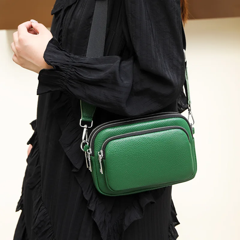 RanHuang New 2023 Women\'s Genuine Leather Mini Shoulder Bags Girls Casual Messenger Bags Travel Crossbody Bags White B263