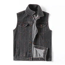 

Men's Denim Vest Large Size Jacket 6XL Plus Size 7XL Clothing Summer Fashion Waistcoat Male Casual Big size Jeans Jacket Men