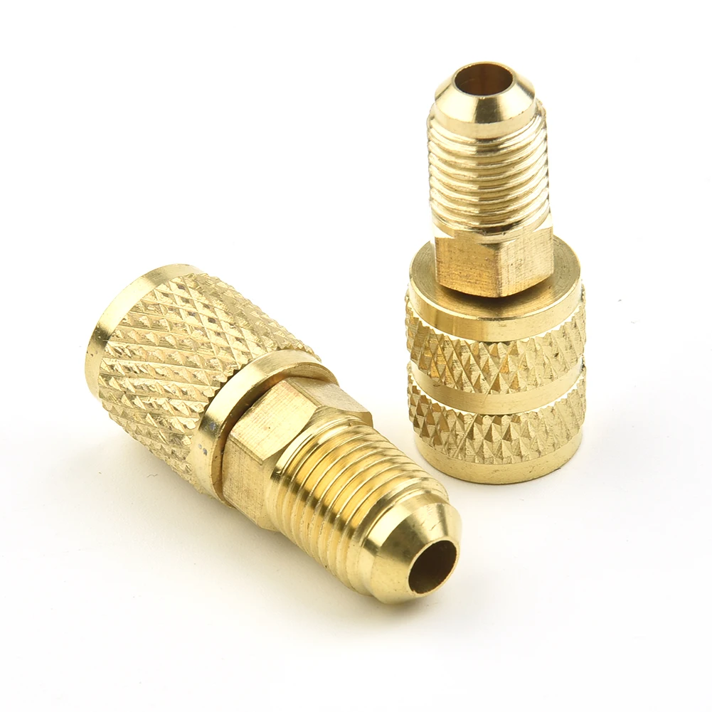 Pratico Adattatore In Ottone Per R410 R32 R22 Converte 5/16 Attacchi Rapidi Sae F A 1/4 Sae M Flare 5/16 Sae M A 1/4 Sae
