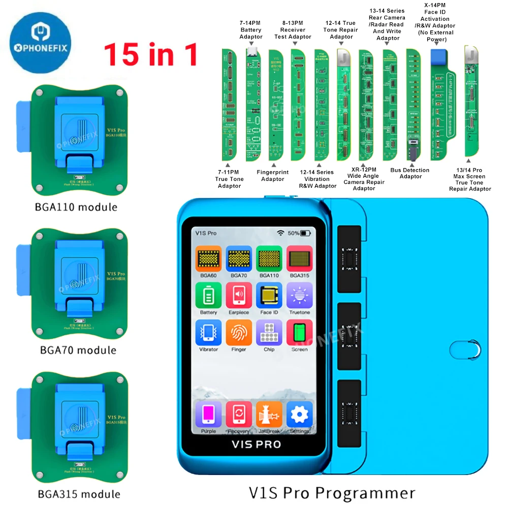 JC V1S Pro NAND programator BGA315 BGA110 BGA70 NAND Flash szeregowy Tester odczytu danych do naprawy iPhone 6-15pm iPad