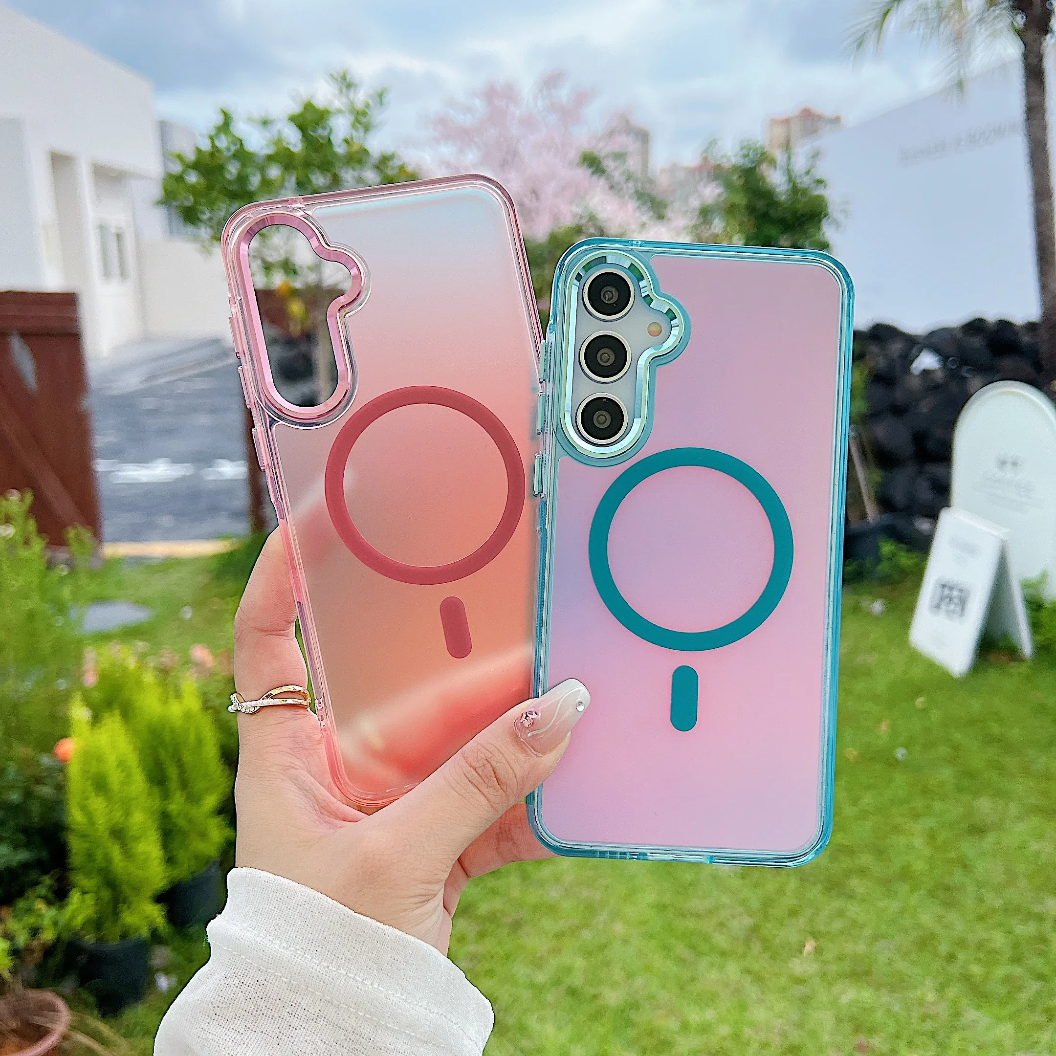 Fashion Laser Gradient Magnetic Magsafe Phone Case Cover