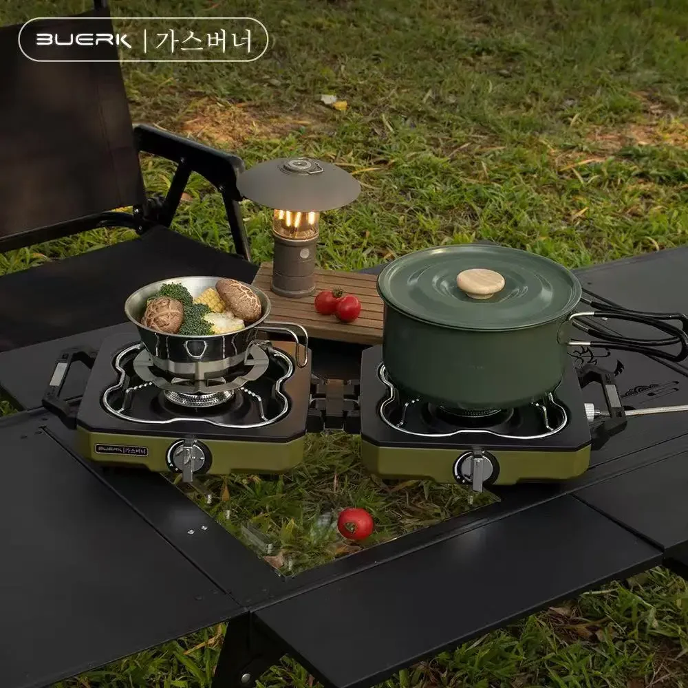 Dotwise Camping Stove Double Burner Dual Fire Folding Gas Stove Outdoor Portable Picnic Equipment Camping Cookware