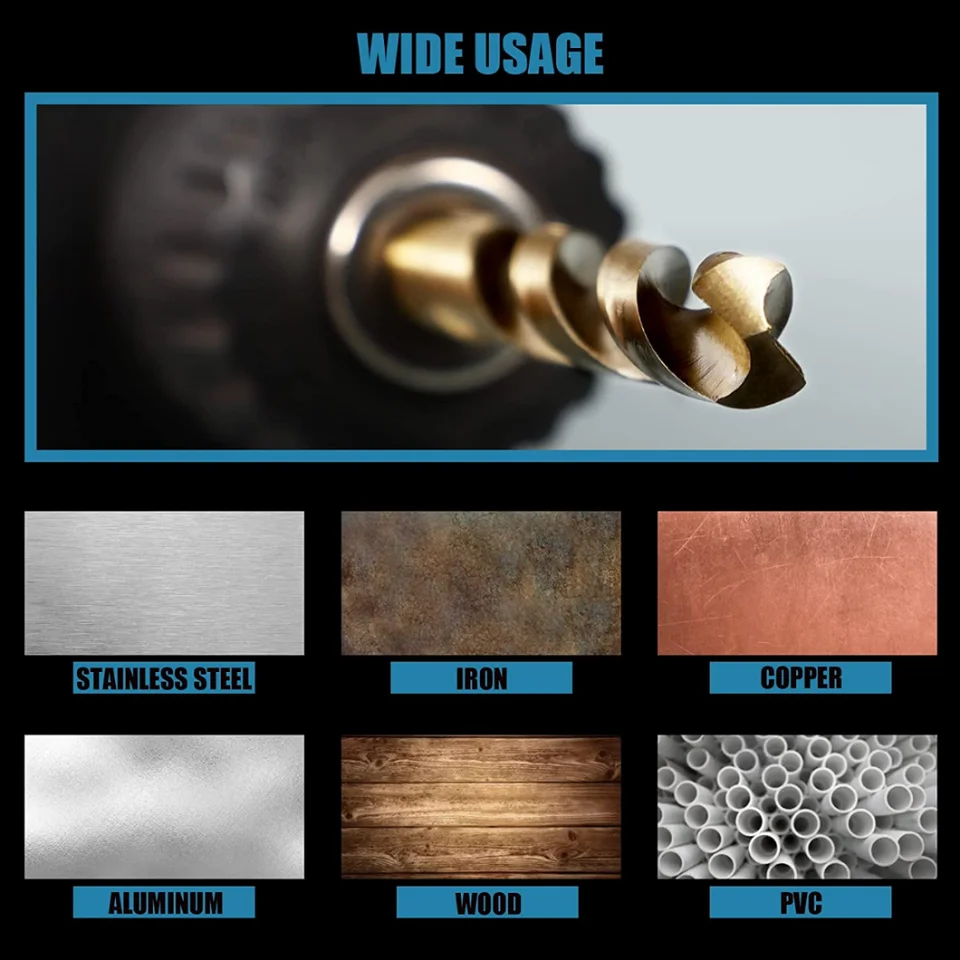 Set Di Punte Da Trapano Metriche Al Cobalto M35 Al 5% (1 Mm-10 Mm/19 Pezzi), Punte Da Trapano Con Gambo, Punte Elicoidali HSS Per Metallo Duro In Acciaio Inossidabile - Foto 4