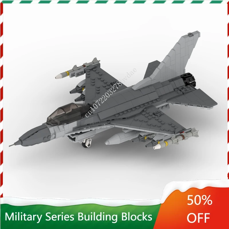 

787PCS MOC Military Weapon Series F-16C Fighting Falcon Multi-Role Fighter Model Building Blocks Bricks DIY Assembly Toys Gifts