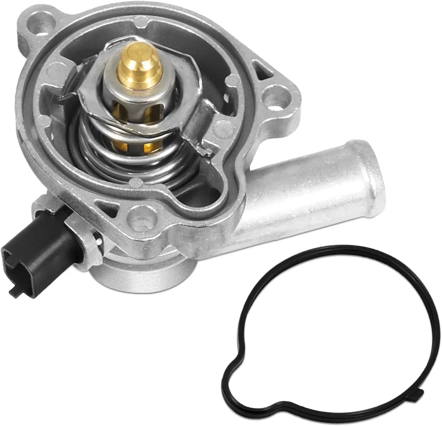 Upgrade Aluminium Engine Coolant Thermostat Housing Assembly Compatible with Chevy Cruze Limited Sonic Trax Buick Encore 1.4L engine coolant thermostat thermostat housing cover