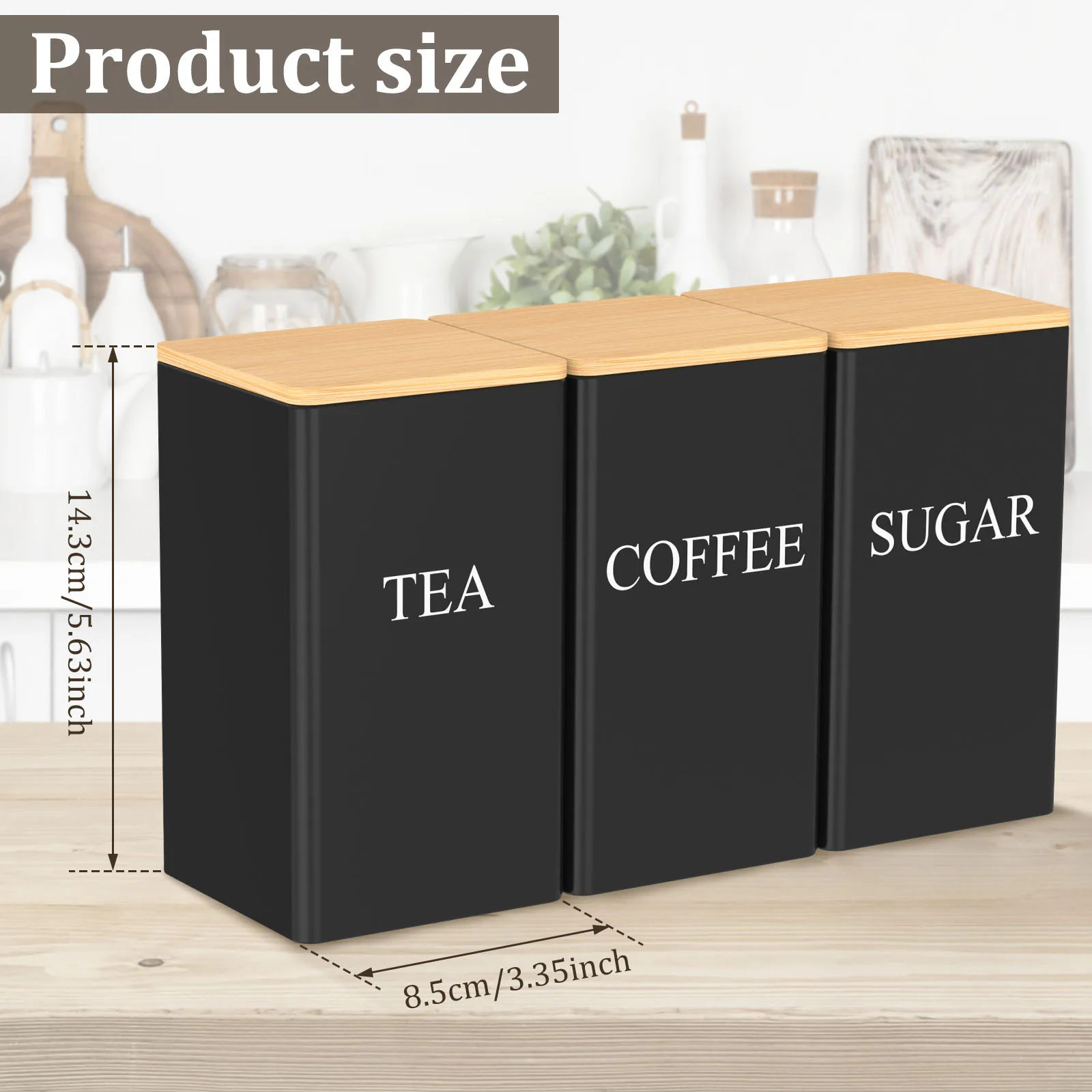 Stainless Steel Airtight Kitchen Storage Jars with Bamboo Lid