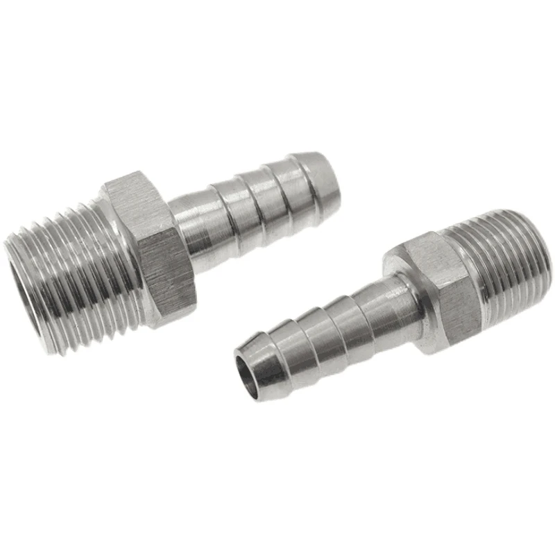 4mm 6mm 8mm 10mm 12mm 14mm 16mm Hose Barb 1/8" 1/4" 3/8" 1/2" BSP NPT Male Thread 304 Stainless Steel High Pressure Pipe Fitting