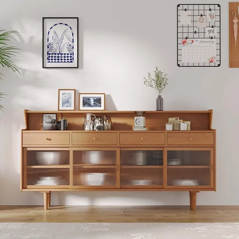 Japanese Solid Wood Sideboards Nordic Living Room Vestibule Chest of Drawers Kitchen Cabinets et Dining Room Furniture FYSB