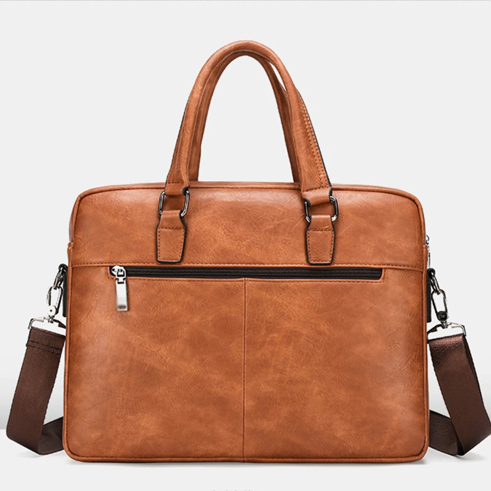 Mens Leather Bag Business Travel Office Messenger Crossbody Computer Handbag