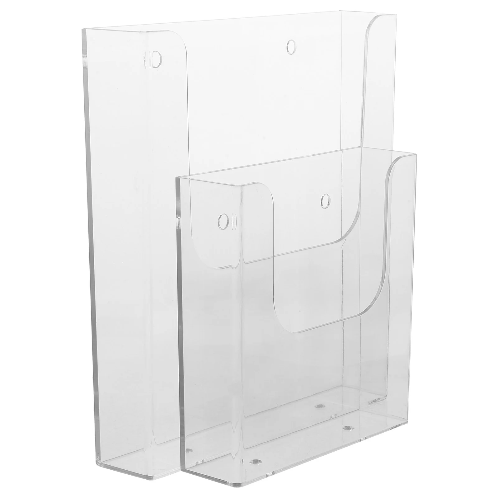 2 Pcs Transparent Document Holder Card Display Rack Paper Stand Literature Clear Magazine File Acrylic Brochure Holders for