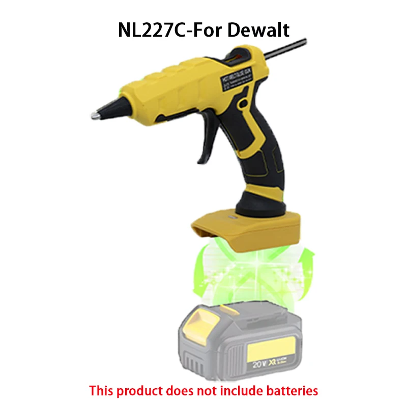 NL227CLithiumBatteryHotMeltGlueGunForDewaltDCB183185200206
