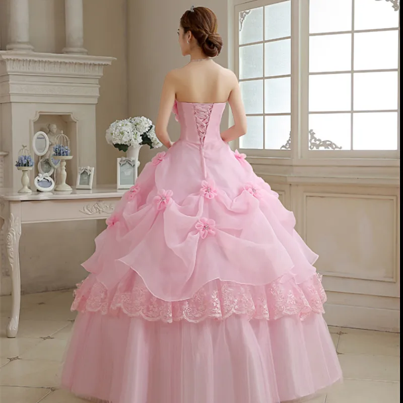 ruthshen Ball Gown Sweet Pink Vestidos De 15 Flowers Cheap Quinceanera Gowns Sweet 16 Debutante Dresses Robe De Bal