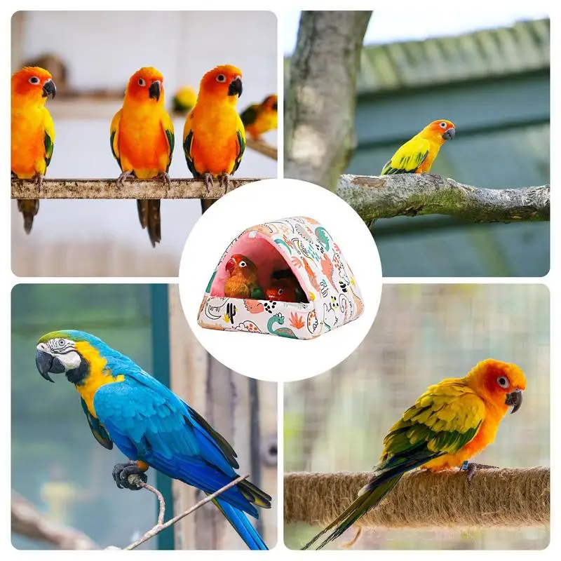 앵무새 따뜻한 침대, 내구성 있는 해먹 오두막 텐트 침대, 행잉 동굴 봉제 쿠션, 잉꼬, 따뜻한 집