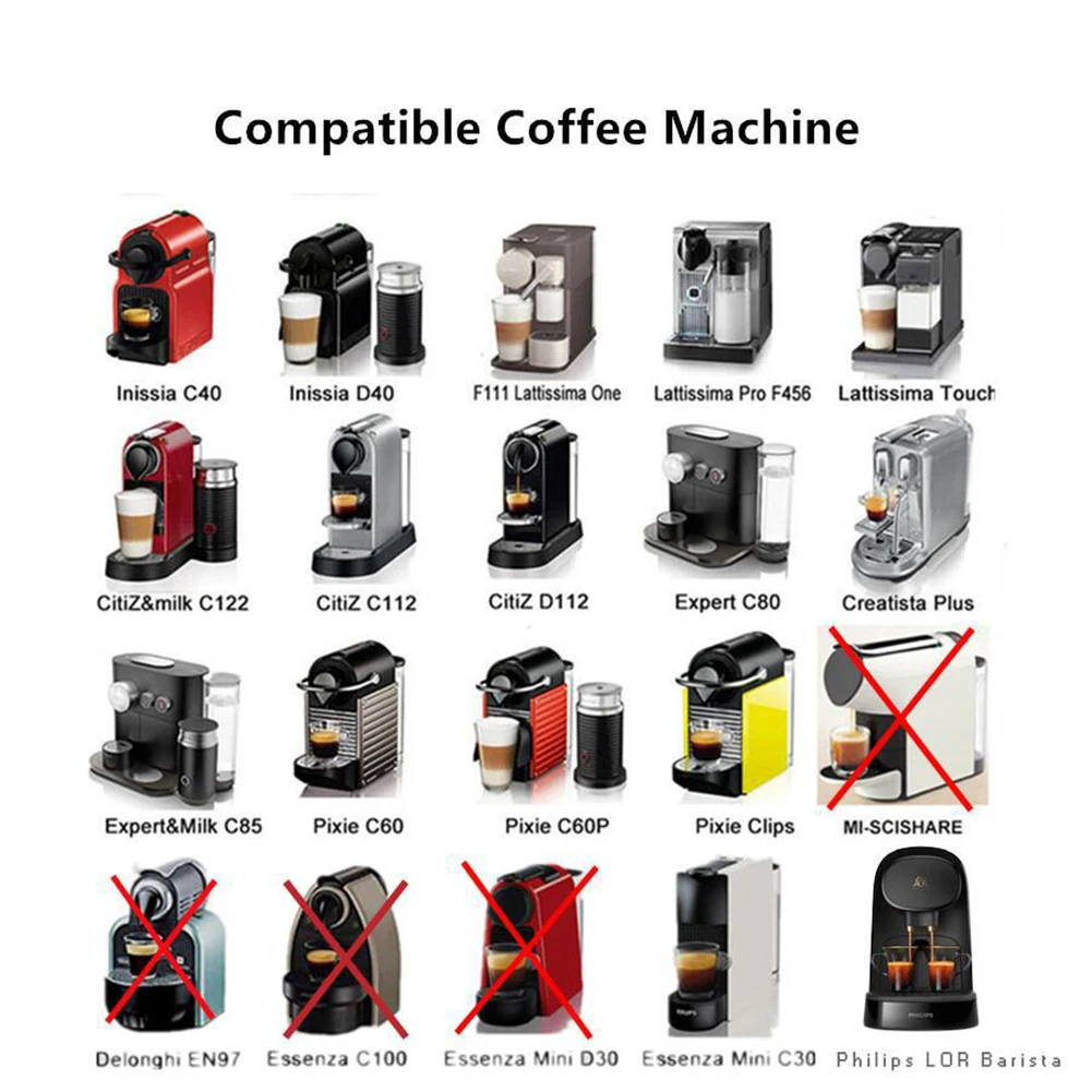 Reusable Stainless Steel Refillable Coffee Capsule for Nespresso + Coffee Tamper