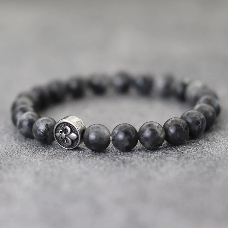 Natural Tiger Eyes Obsidian Lava Stone Beaded Bracelet for Men