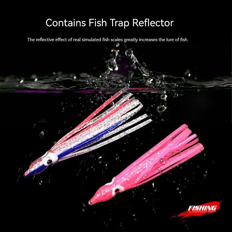 Lotto 50 Esche Soft Plastic Gomma – Calamari, Polpo, Hoochies Per Pesca