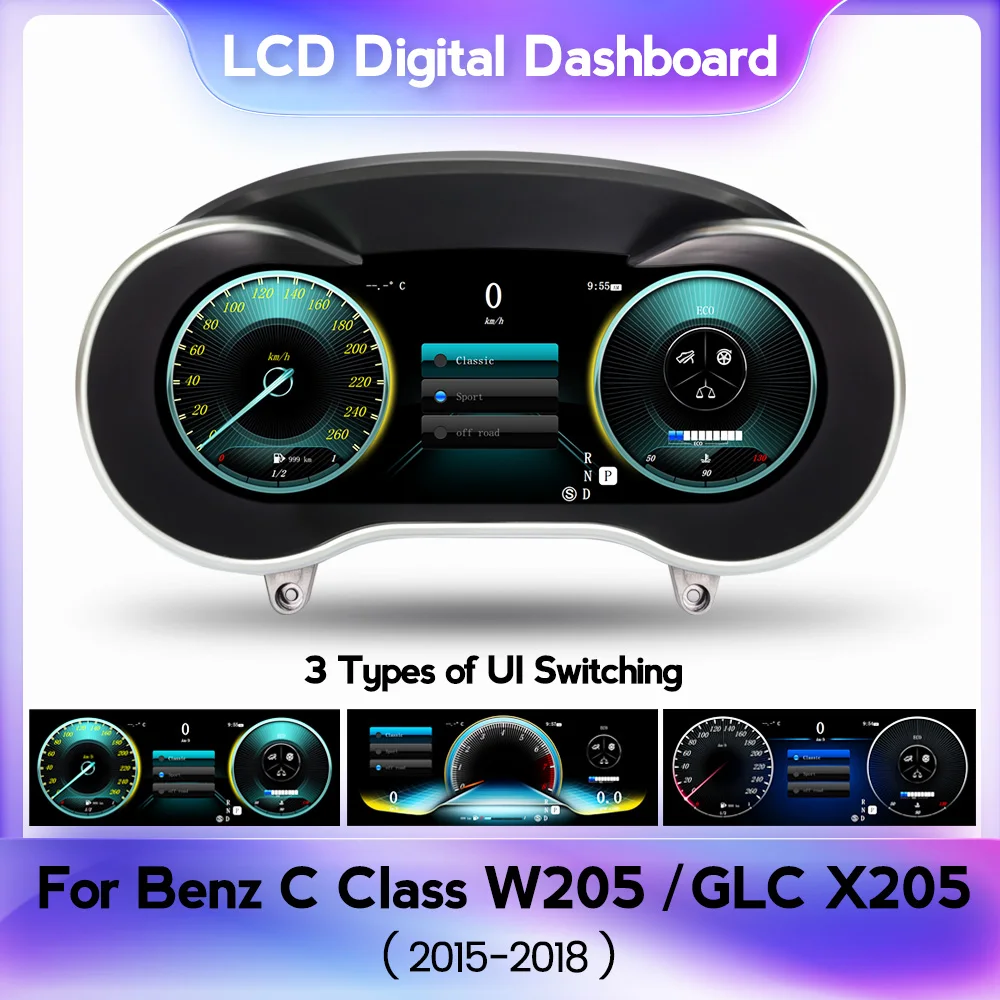 123CarDigitalClusterInstrumentForMercedesBenzCClassW205GLC