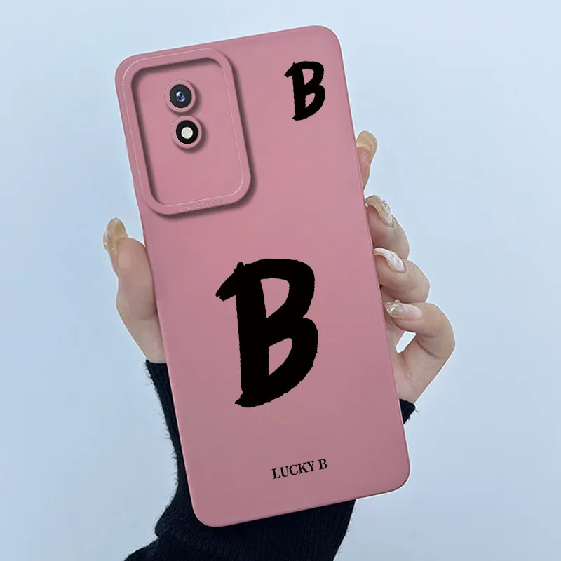 Lucky Initial Letter Silicone Soft Phone Case - Stylish Protective Bumper Cover