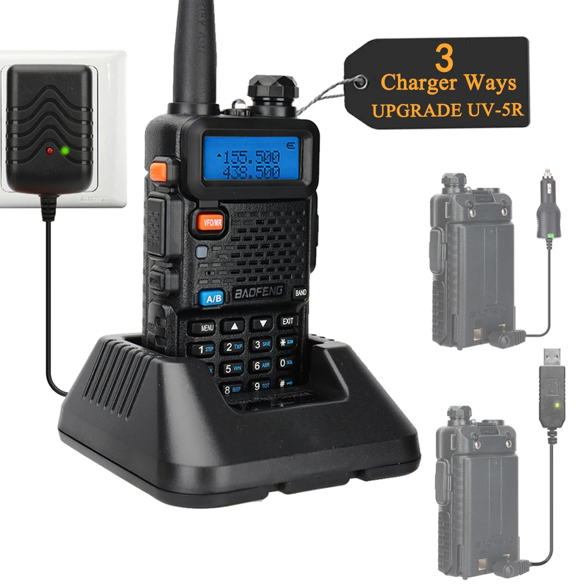 Baofeng-walkie-talkie USB充電器,デュアルバンド,ハイパワー,ラジオ,双方向ラジオ,UV-5R AliExpress