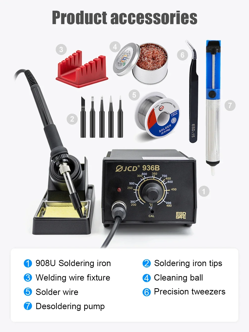 Soldering Station 60W Adjustable Temperature Anti-static 110V 220V Welding Stati