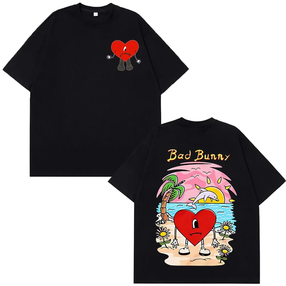 Bad bunny un verano sin ti moda vintage camiseta as de grandes dimensões unisex harajuku manga camisetas