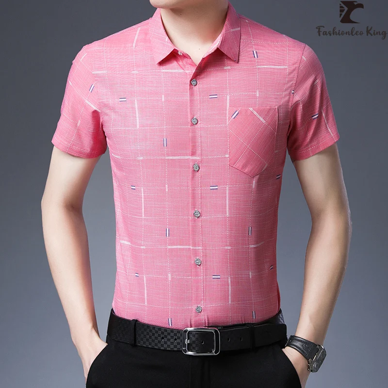Summer Men's Short Sleeve Business Shirt Fashion Comfortable Button Shirt Male Cotton Clothes