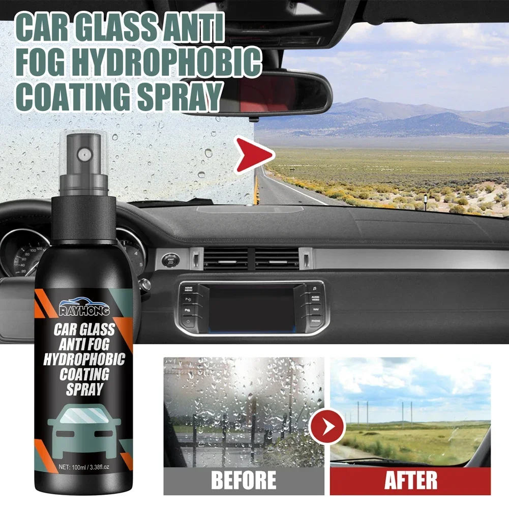 2024 New 100ml Car Window Sight Coating Spray Glass Cleaner Waterproof  Rainproof Anti-Fog Agent Water Repellent Auto Accessories - AliExpress