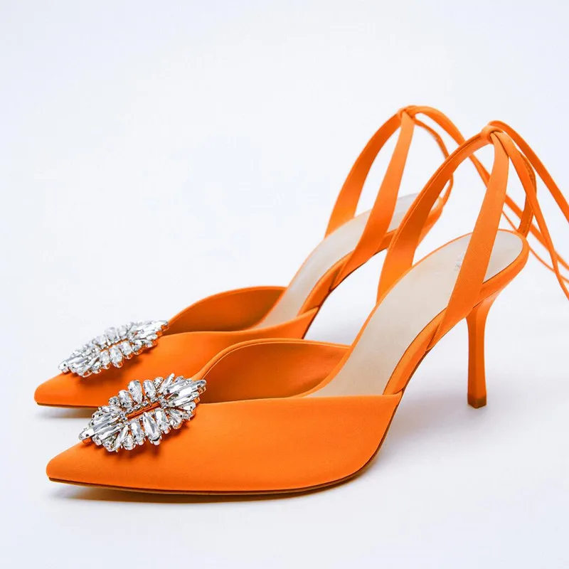 Women's Shoes Autumn orange lace up 