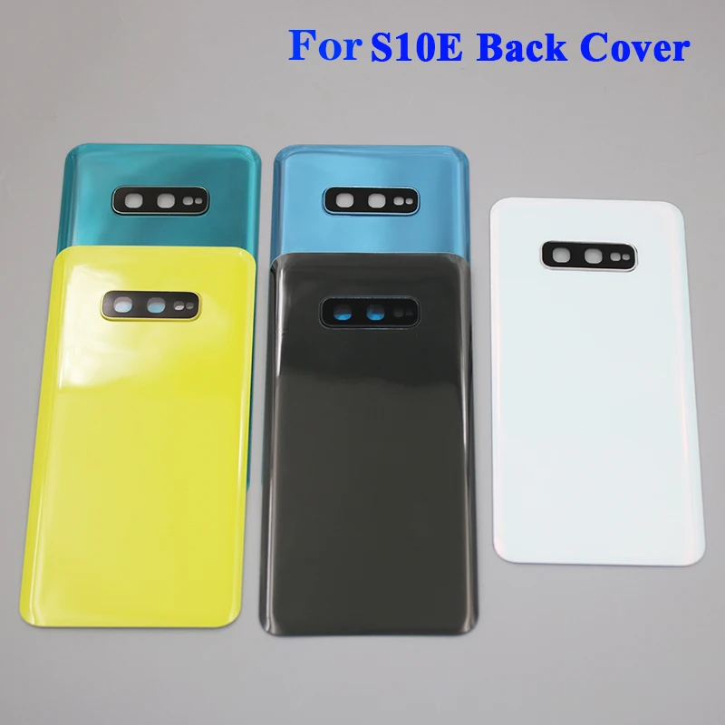 Samsung Galaxy S10 S10+ S10E Back Glass Replacement Battery Cover Rear Housing Door With Camera Lens phone back cover glass battery cover glass phone back cover